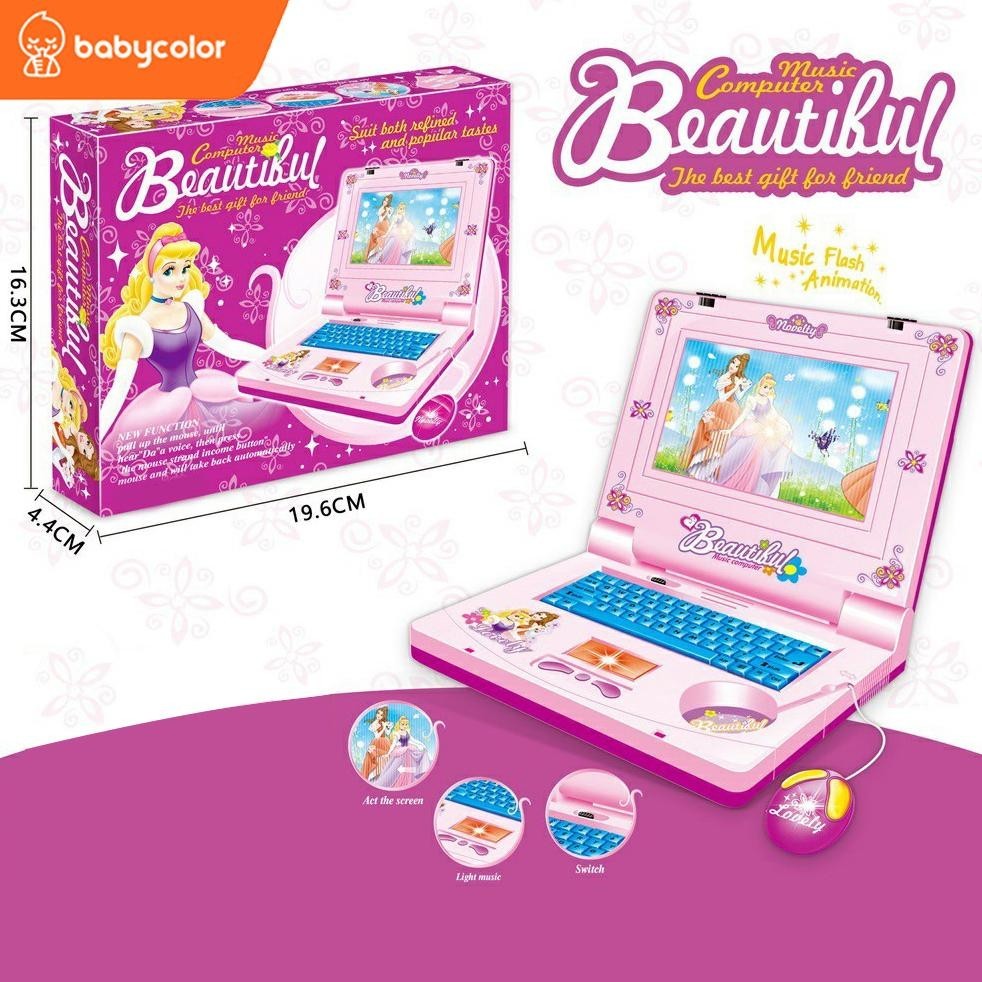 Promo Babycolor Mainan Laptop Mainan Anak Perempuan Laki Laki Mainan Laptop Anak Mainan Mini Laptop Mainan Laptop-Laptopan Terlaris