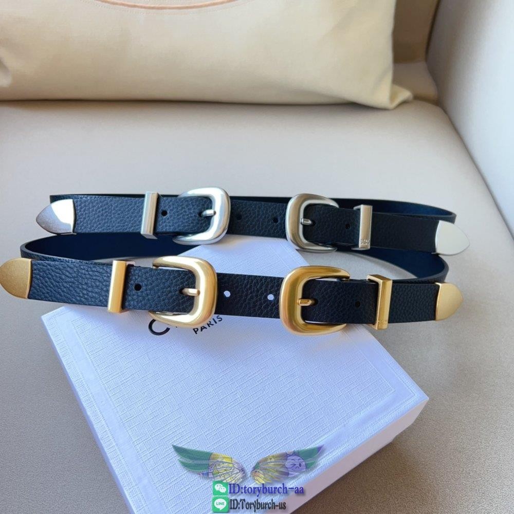 Celine teen triomphe decorative dress waist strap double buckle eyelet belt full package