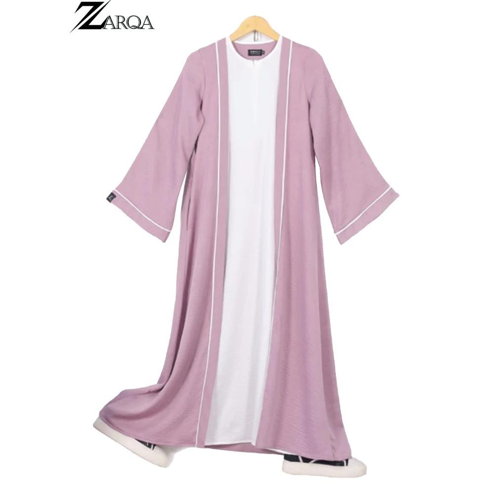 Gamis Abaya Remaja Zarqa Luna Two Tone Pakaian Muslim Syari Homey Dress List Modern Gamis Abaya Rema
