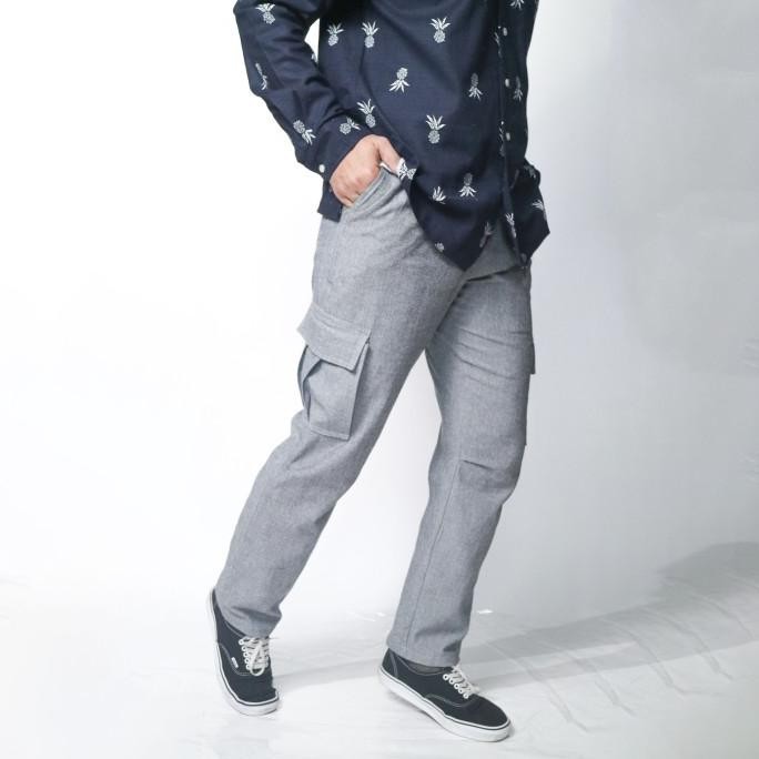 Celana Jeans Kulot Kiko Ina | Misty Grey Cargo Pants