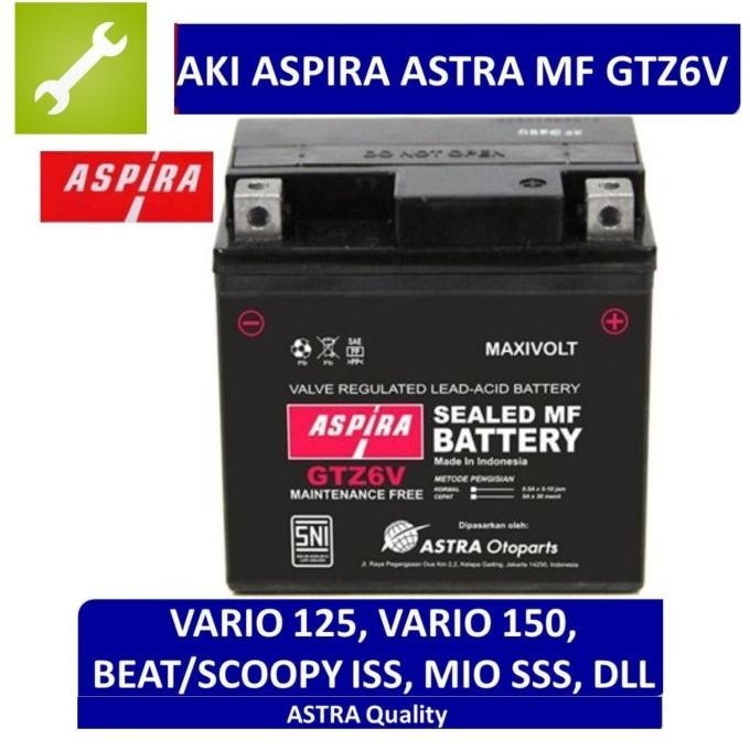 TERBARU - Accu / Aki ASPIRA GTZ6V