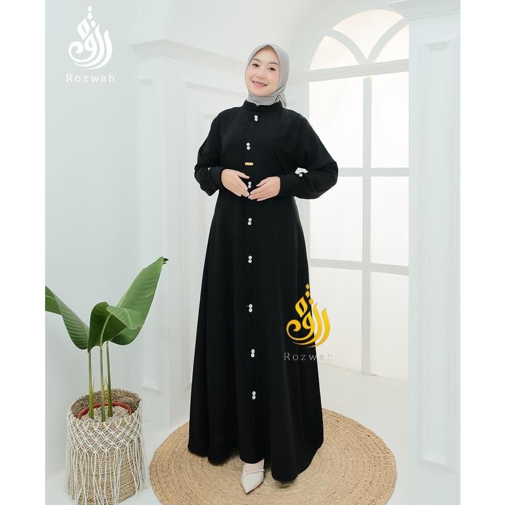 Gamis Abaya Remaja Jetblack Hitam Eiman Dress Exslusive Rozwah Polos Polos Hitam Gamis Abaya Remaja