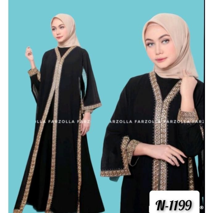 Gamis Abaya Remaja Tuey Hitam Saan Bordir G 1199 Sem Pengajian Gamis Abaya Remaja
