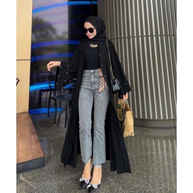 Gamis Abaya Remaja Outer Kancing Cetit Remaja Dewasa Simple Jalabiyah Diamond Gamis Abaya Remaja