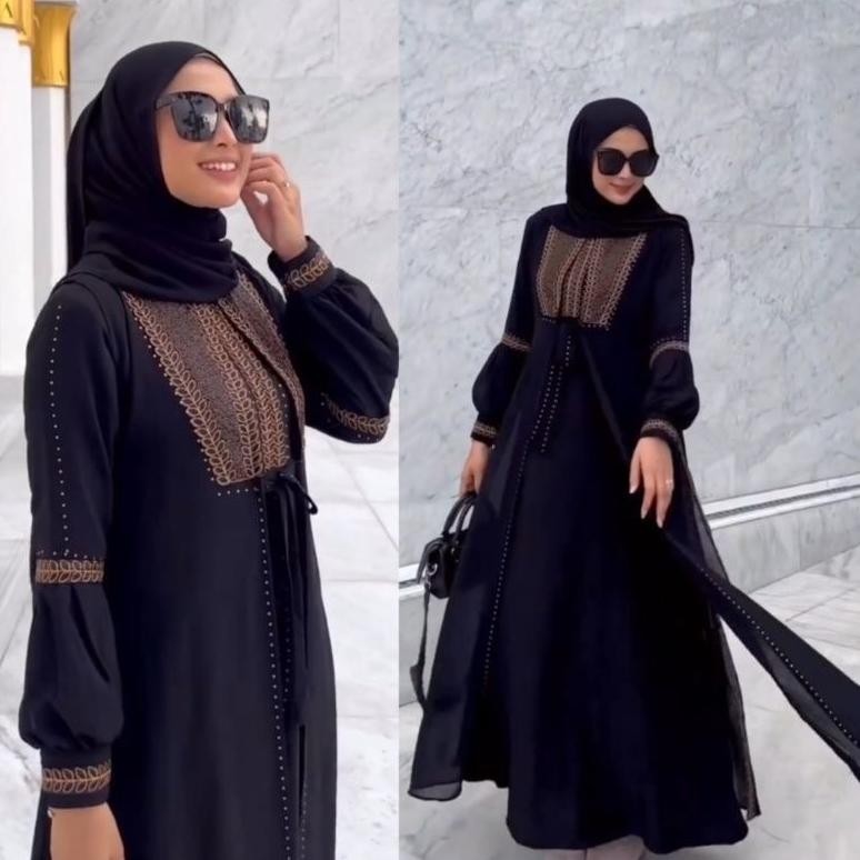 Gamis Abaya Remaja Tuey Bordir Busui Outer Rompi Baloon Gamis Abaya Remaja