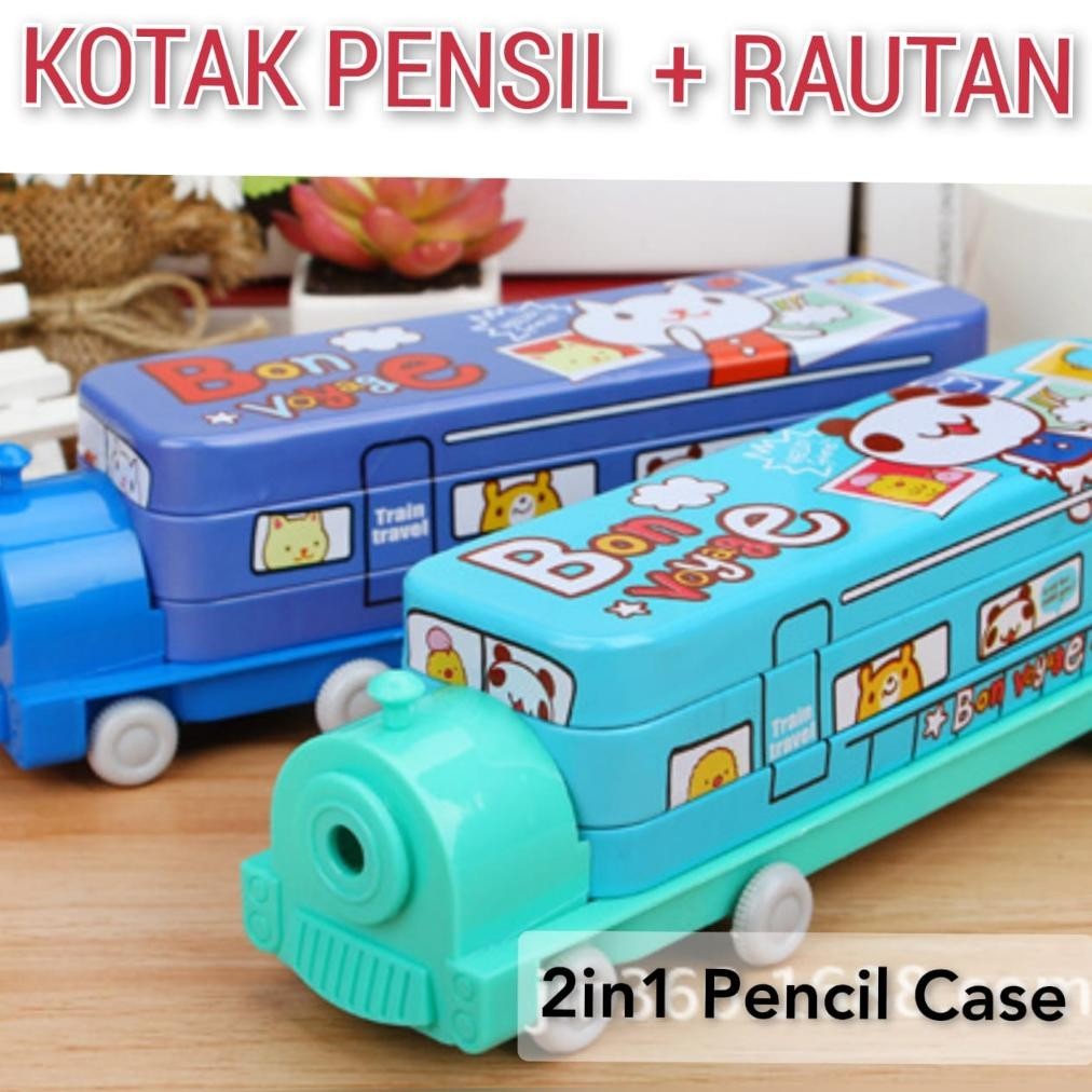 

BELLINO - Tempat Pensil Kaleng Karakter Kereta Api Dengan Rautan Pensil 2in1 Tempat Pensil Anak Laki Laki Terbaru