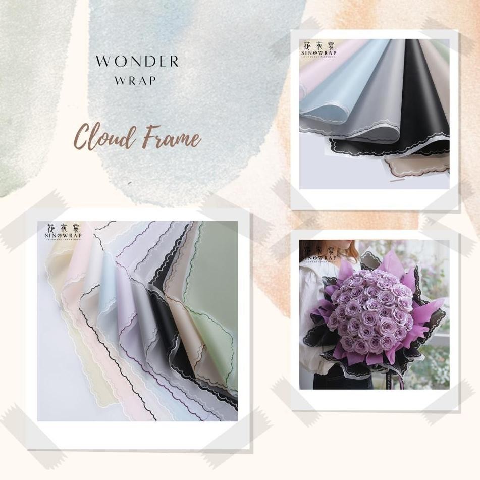 

(5 Lembar) Flower Wrapping Paper Kertas Buket Cloud Frame Cellophane Waterproof untuk Hand Bouquet