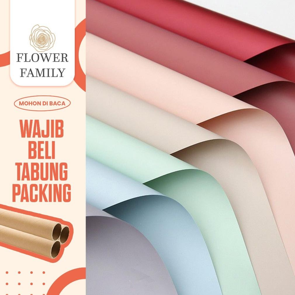 Flower Family - [20 LEMBAR] Kertas Buket Bunga Polos Korea DOFF / Flower Wrapping Paper / Cellophane