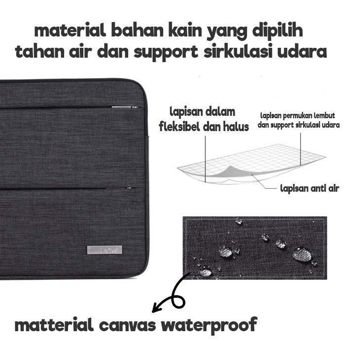 Tas Pouch Sleeve Laptop Macbook Notebook Asus Acer 11 12 13 14 15 Inch