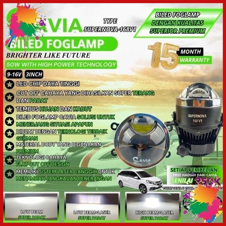 (getz) cavia-premium lampu biled led foglamp projector mobil honda mobilio