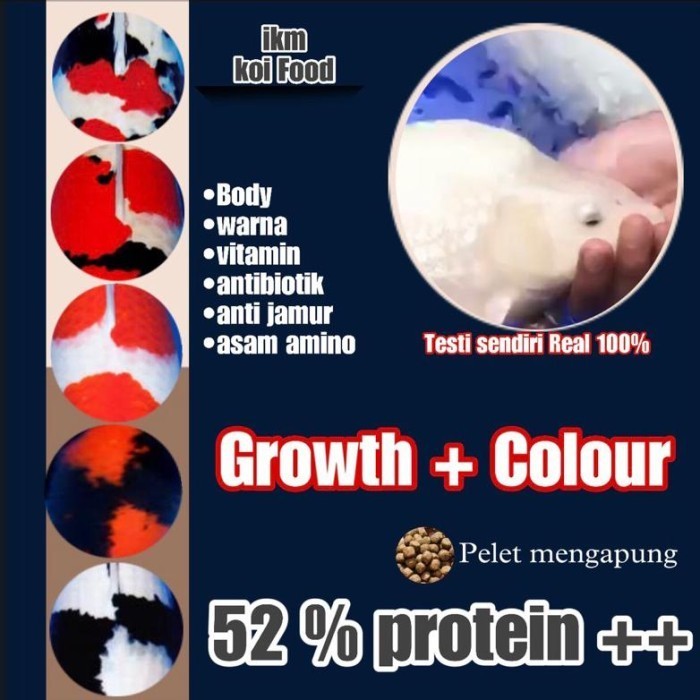 READY PAKAN KOI GROWTH AND COLOUR - PELET KOI PROTEIN TINGGI - PAKAN