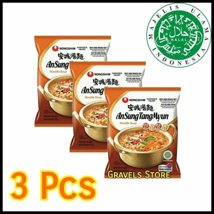 

[3 Pcs] Nongshim Ansungtangmyun - Sup Miso Pedas Ala Korea