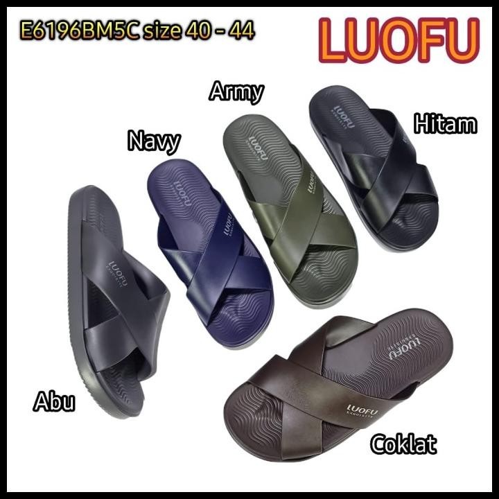 JELLY SANDAL PRIA SILANG LUOFU COWOK KARET SELOP IMPORT E6196BM5C