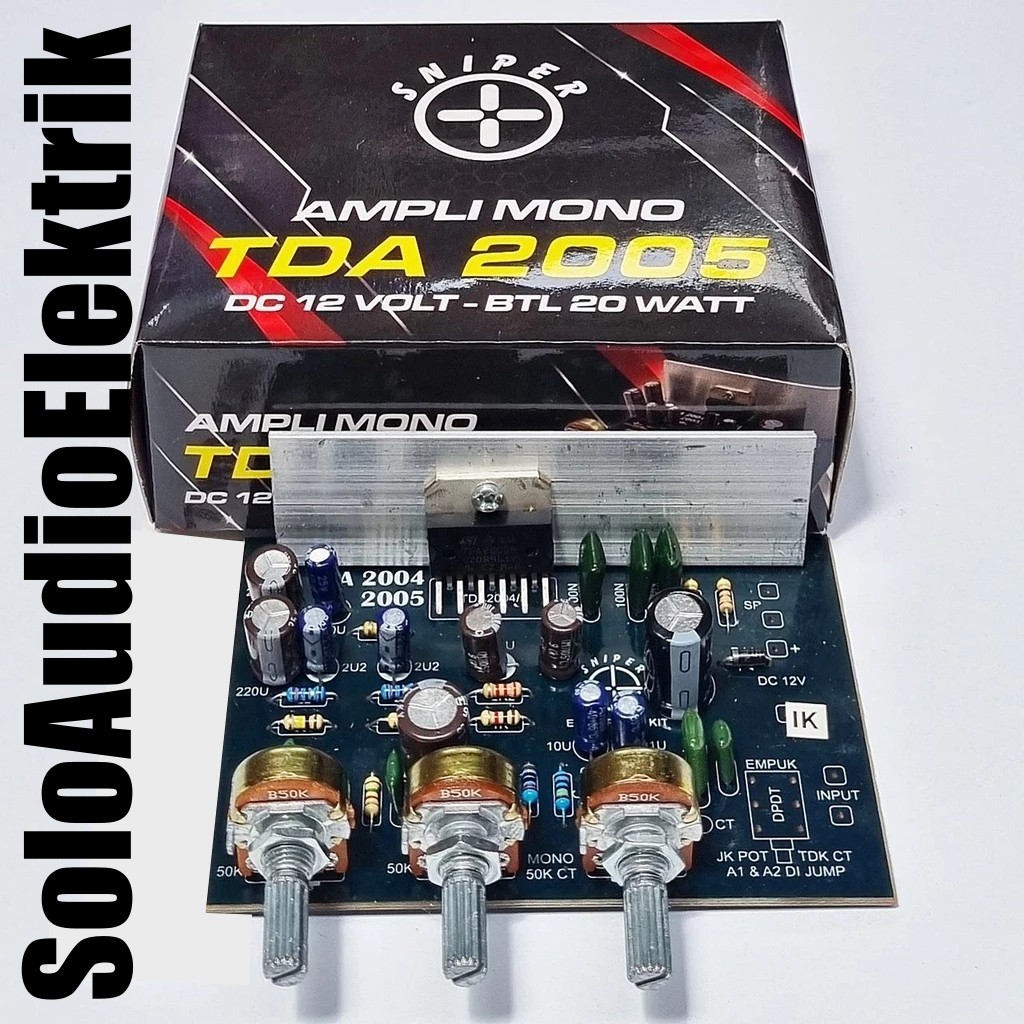 Kit Power Amplifier Built In Tone Control TDA BTL  20 Watt DC 12 V Sniper