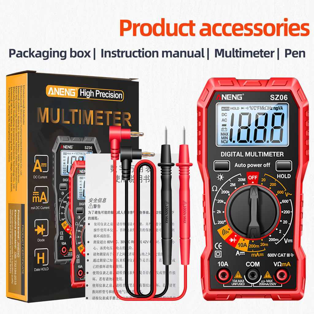 Multitester ANENG SZ06 Digital Multimeter Voltage Tester Auto Power Off
