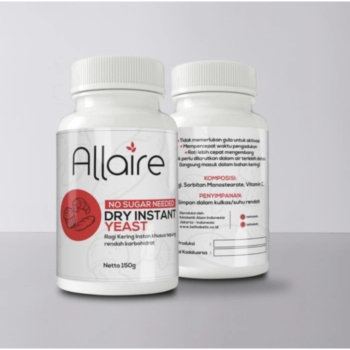 

Allaire Dry Instant Yeast Ragi Kering Tanpa Gula Khusus Sugar Fre 150g K01