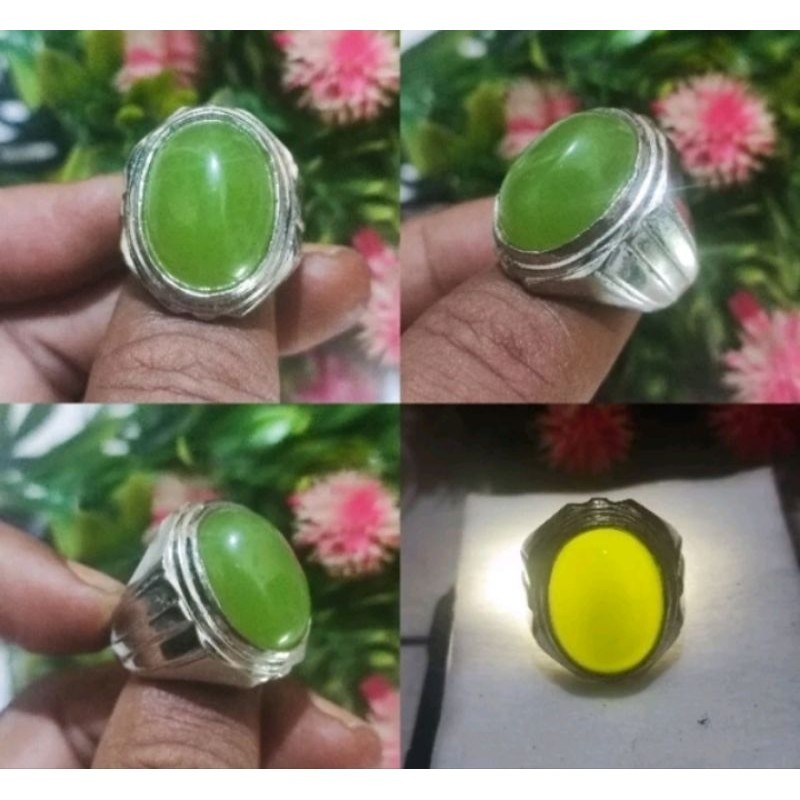 Cincin Batu Akik Sungai Dareh Natural Ring Alpaka Super