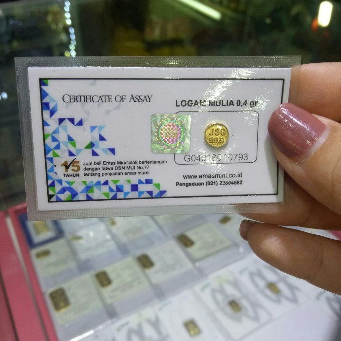 0,4GR CERTIFICATE OF ASSAY
