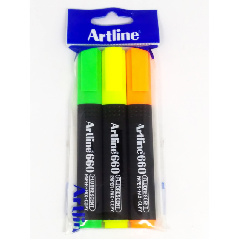 

Artline - Stabilo Artline Highlighter Isi 3 Warna Orange Kuning Hijau