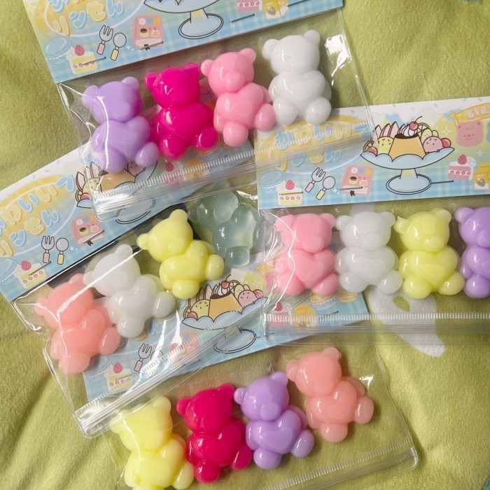 [ Ready ] Taba Squishy Gummy Bear Isi 4 Pcs Satu Set Lucu Kenyal