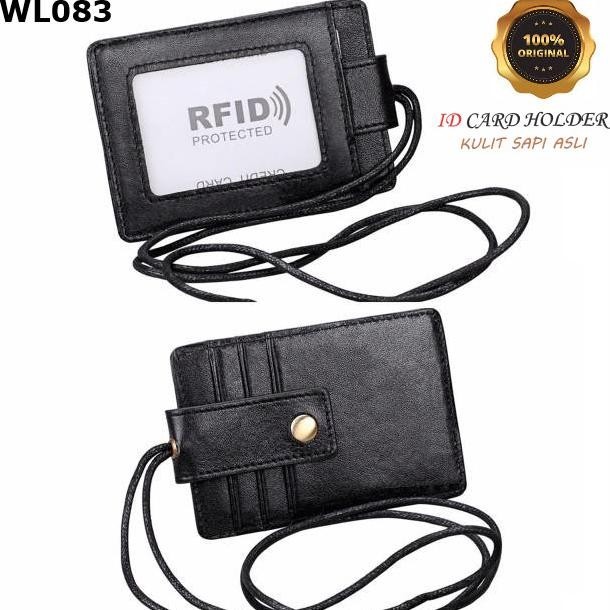 

RFID PROTECTED / ID Card Holder RFID Kulit Asli Pria WL083