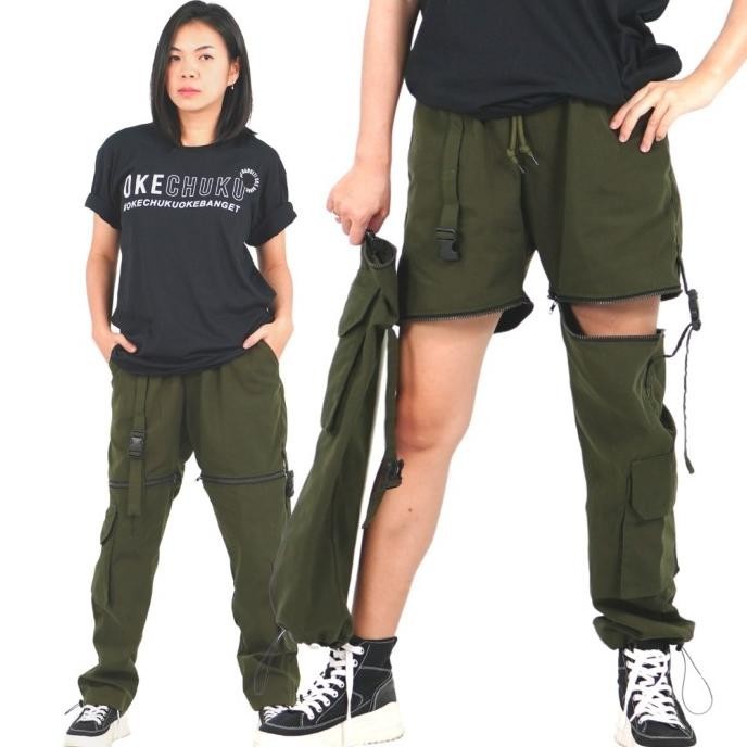 Okechuku JUSTINE Celana Cargo Panjang Pendek Celana Wanita Streetwear