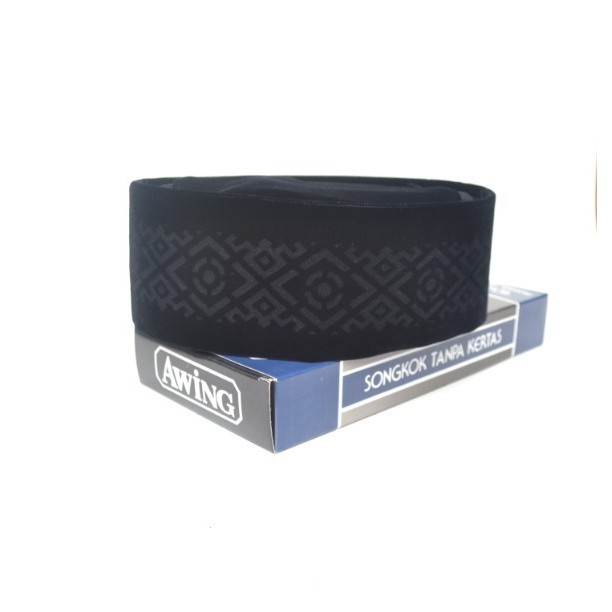 Songkok Hitam Awing Motif Laser Kopiah Awing Original