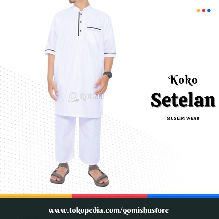 Baju Koko Kurta Pakistan Gamis Setelan Pria Dewasa Qomishu Original