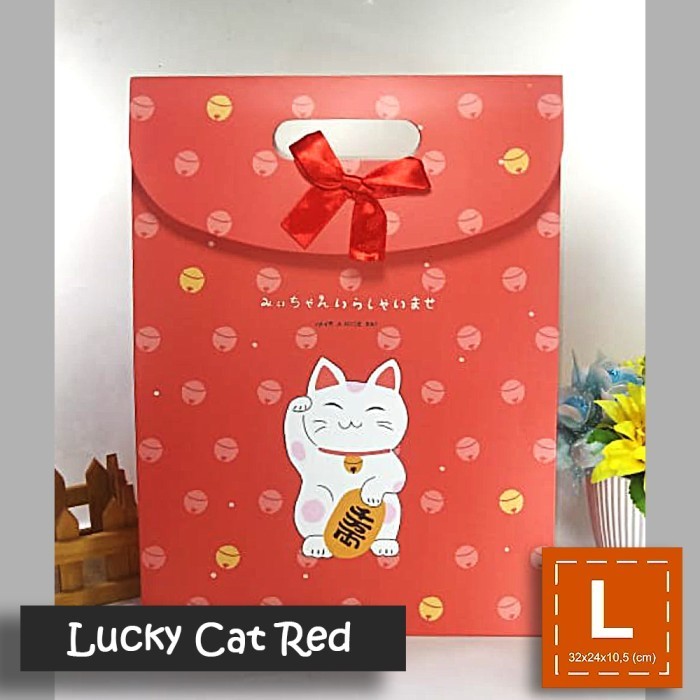 

Paper Bag Motif / Tas Kertas Kado / Tas Ulang tahun - L LUCKY CAT BEAR