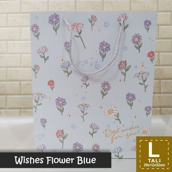 

Paper Bag Tali Motif Ukuran L / Tas Kertas Kado - Wishes Flower