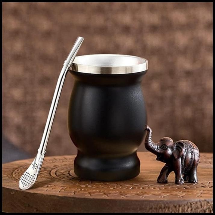 TERBARU YERBA MATE NATURAL GOURD/TEA CUP SET BURGUNDY/TRADITIONAL MATE CUP