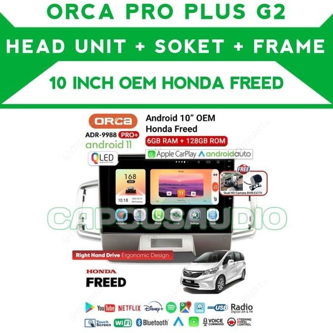 Head Unit Android 10 Inch Honda Freed Orca Pro+ Pro Plus G2 Adr 9988 | Otomotif
