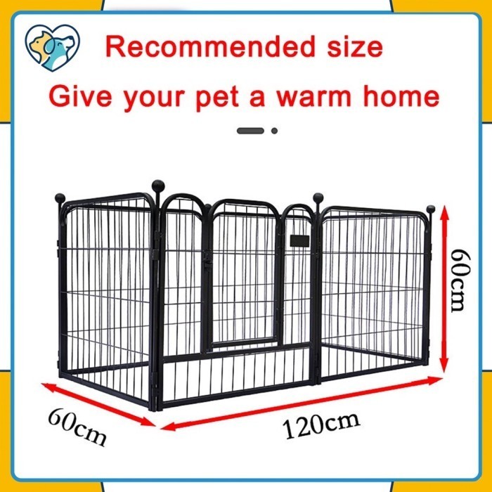 Kandang Hewan Pagar Besi Large Size Pet Cage Anjing Kucing Kandang