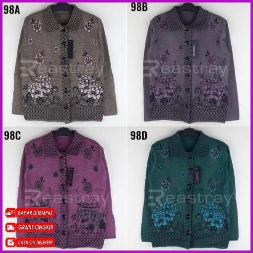 Get New Jaket Rajut Emak Nenek Manset Rajut Ibu Bahan Tebal Premium Sweater Wanita Casual Jaket Emak