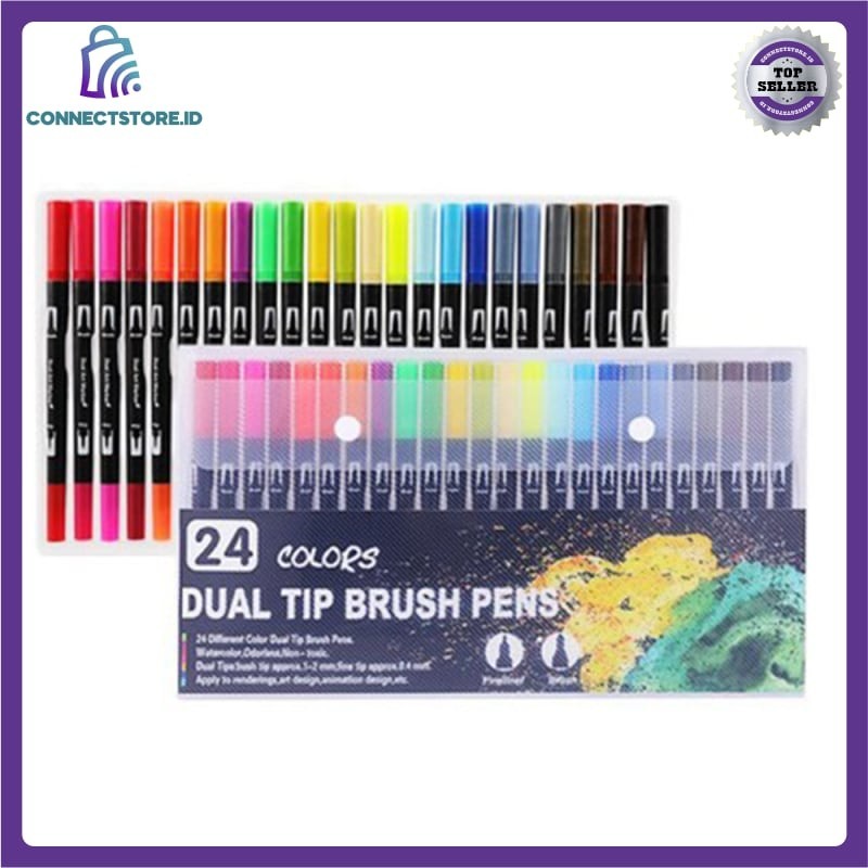 

Spidol Double Head Drawing Pen Fine Art Watercolor Set 24 Color