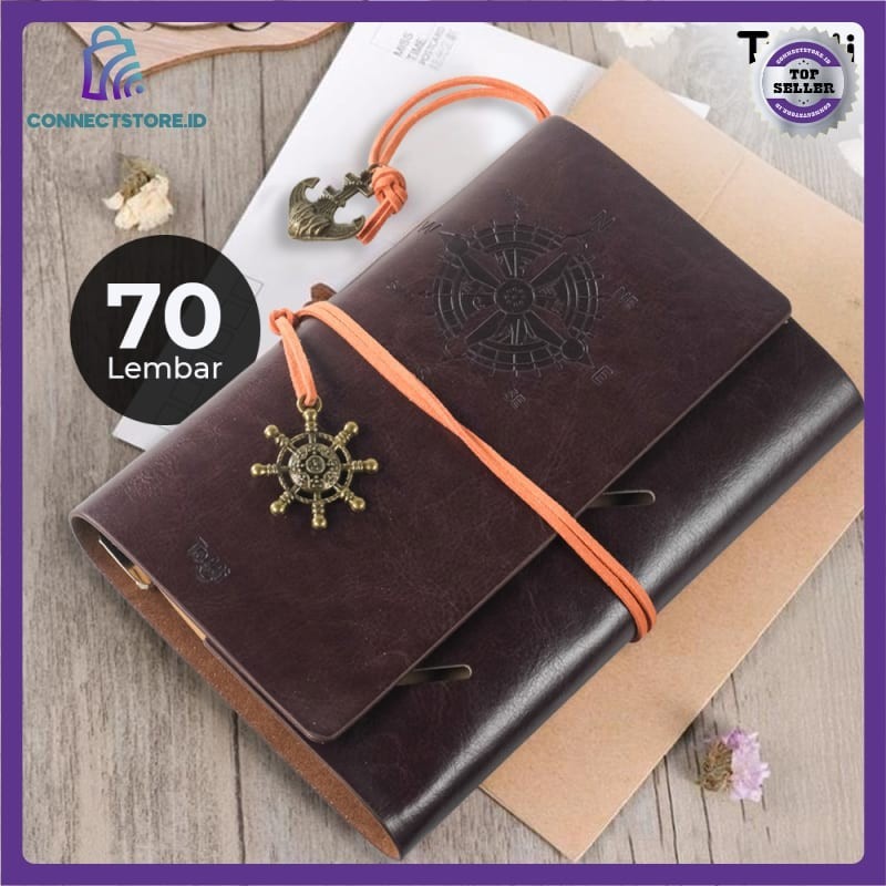 

Catatan Harian Binder Kulit Retro Pirate Daily Notebook - Coffee