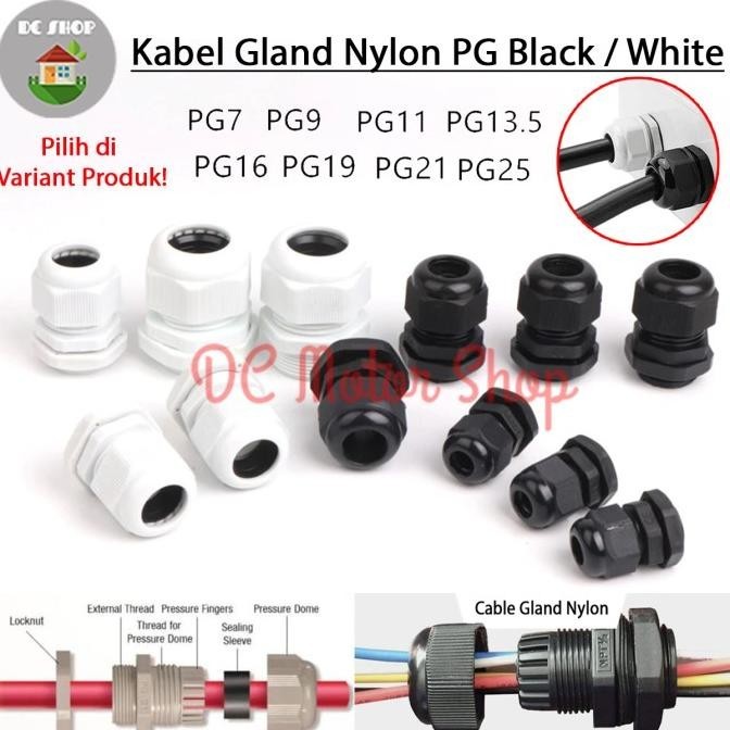 Cable Gland / Kabel Gland PG7 PG9 PG11 PG13.5 PG16 PG19 PG21 PG25 PG29 Radeliana Official
