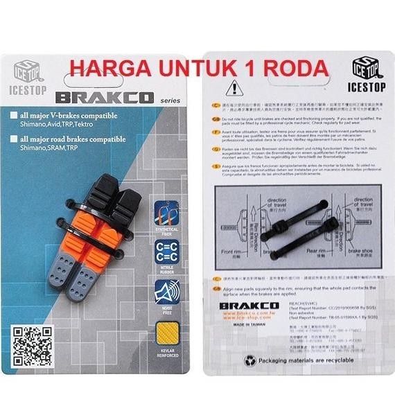 Premium Refill Brakco U Brake Shoe Ice Stop Replacement C Karet Kampas Rem Ubrake Sepeda Lipat Balap