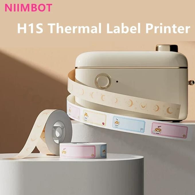 Niimbot H1S H1 Printer Termal Portabel Mini Kertas Label Kontinyu Alat Cetak Pembuat Label Seluler P