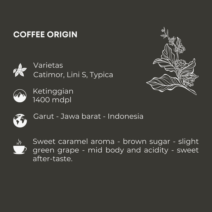 

Northsider Kopi Arabika Taneuh Sunda Gulali Honey Coffee 500G