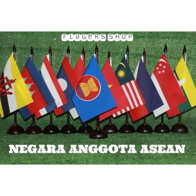 RTY [PAKET ASEAN] Bendera Meja Negara Anggota Asean TERLARIS