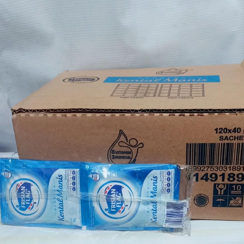 

RTY Kental Manis Bendera Frisian Flag SACHET Kartonan DUS 40gr x 6 x 20 pack Vanilla Putih GOSEND TERLARIS