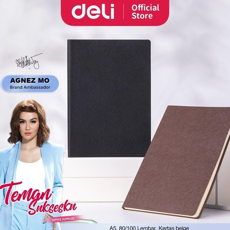 

DELI BUKU CATATAN SAMPUL KULIT / LEATHER COVER NOTEBOOK A5 120 LEMBAR BP12X ORIGINAL PRODUK