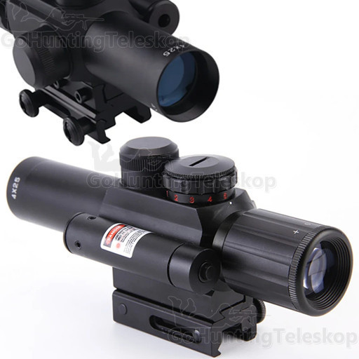 Teleskop Senapan Angin Tactical Dengan Laser M6 Ls4X25 ,Teropong Laser