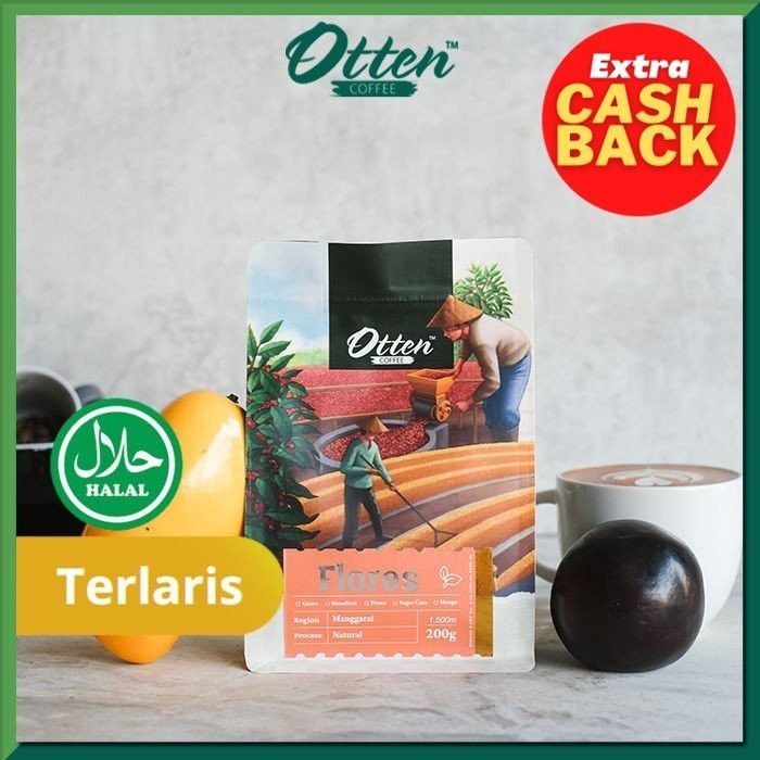 

Ready Kopi Arabica Flores Manggarai Natural Process 200g - Otten Coffee