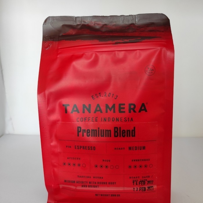 

Ready Tanamera Coffee Espresso Premium Blend Whole Bean Arabica 250 gram