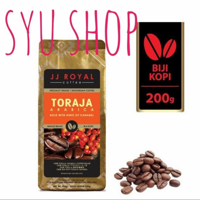 

Ready JJ royal toraja arabica coffee beans bean 200 gr biji kopi premium