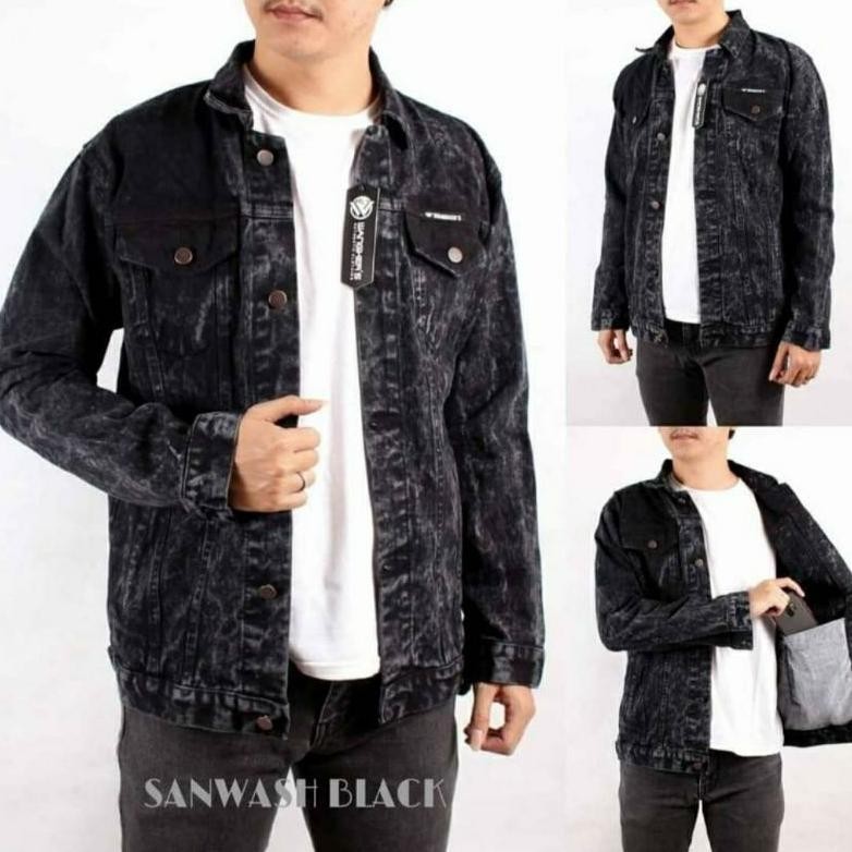 Jaket Jeans Sanwash Pria Original / Jaket Sanwash Jeans Pria [Ready Cod[Terlaris]Produk][Gratis Ongk