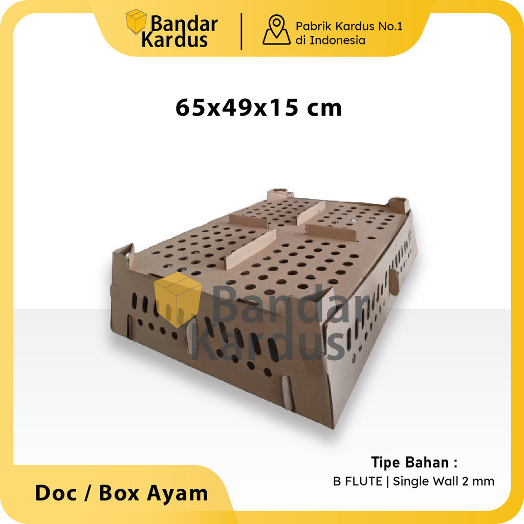 

Doc Ayam | Kardus Box Ayam Uk 65x49x15 ( ISI 1 pcs ) | Kardus Ayam | Muat 100pcs anak ayam
