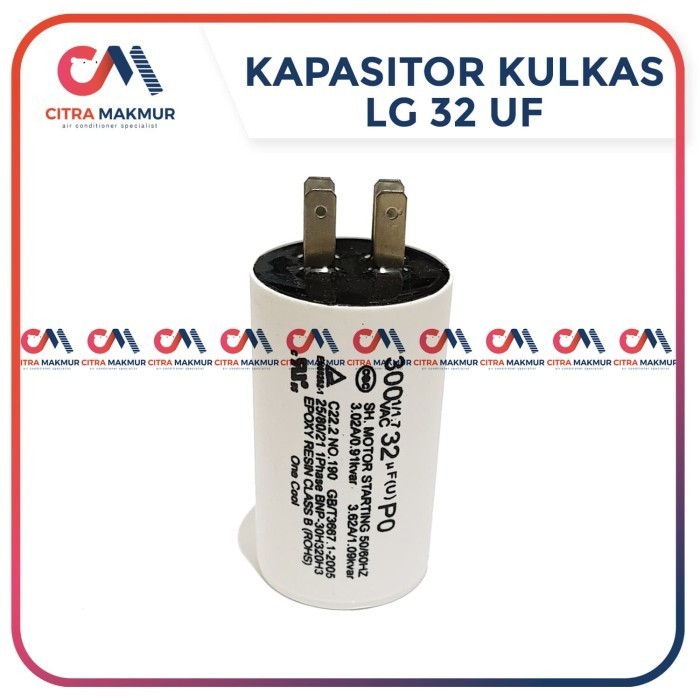 KAPASITOR KULKAS 32 UF LG CAPASITOR 32UF REFRIGERATOR 1 2 PINTU PUTIH